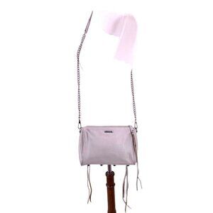 Rebecca Minkoff Gray Leather Crossbody Moto Bag Chain Strap